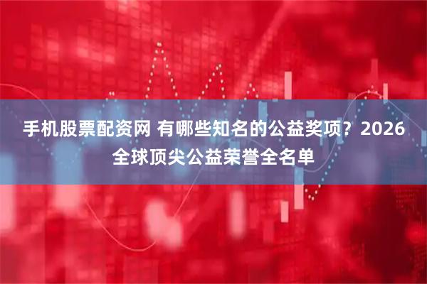 手机股票配资网 有哪些知名的公益奖项？2026全球顶尖公益荣誉全名单